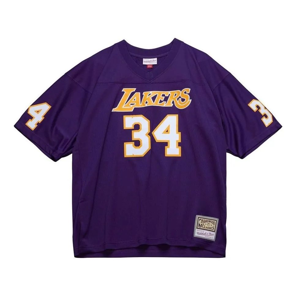 Mitchell & Ness x NBA Audible Los Angeles Lakers Jersey 'Shaquille ONeal 34' TNMP4846-LALYYSONPURP sold by KicksCrew
