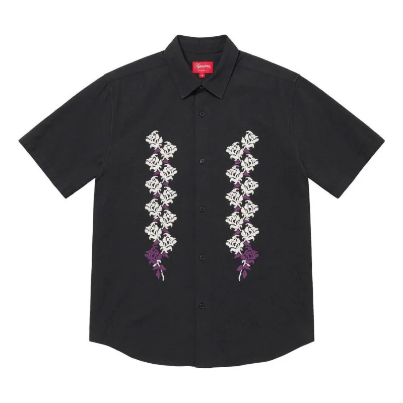 Supreme SS23 Week12 Needlepoint Shirt 'Black' SUP-SS23-215 sold by KicksCrew