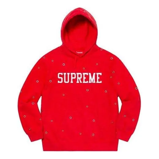 Supreme Eyelet Hooded Sweatshirt 'Red White' SUP-SS20-671 sold by KicksCrew