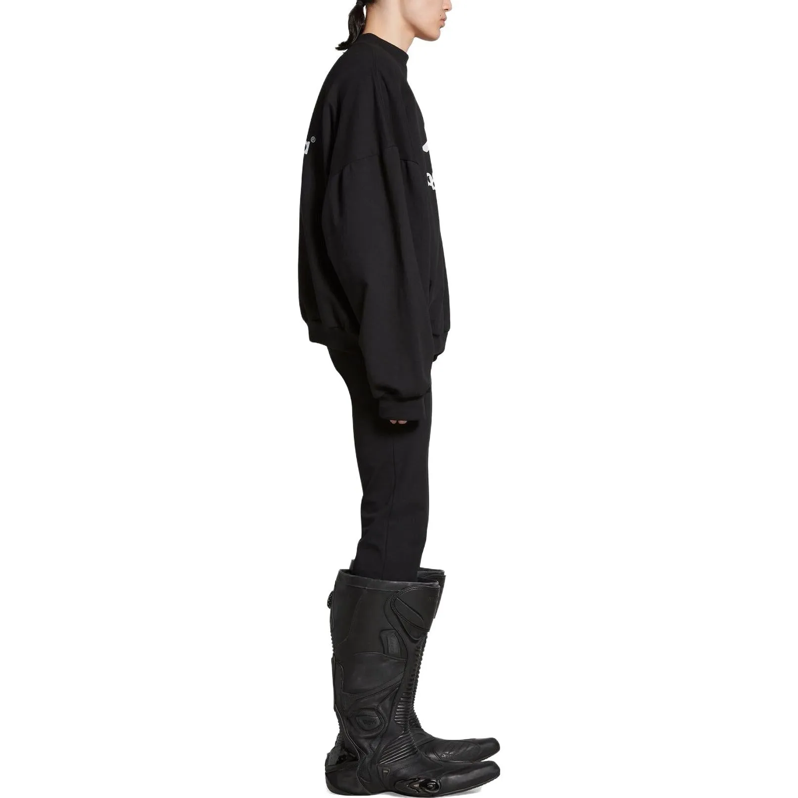 Balenciaga Layered Sports Round Sweatshirt 'Black White' 767860TPVF31070 sold by KicksCrew product image thumbnail 5