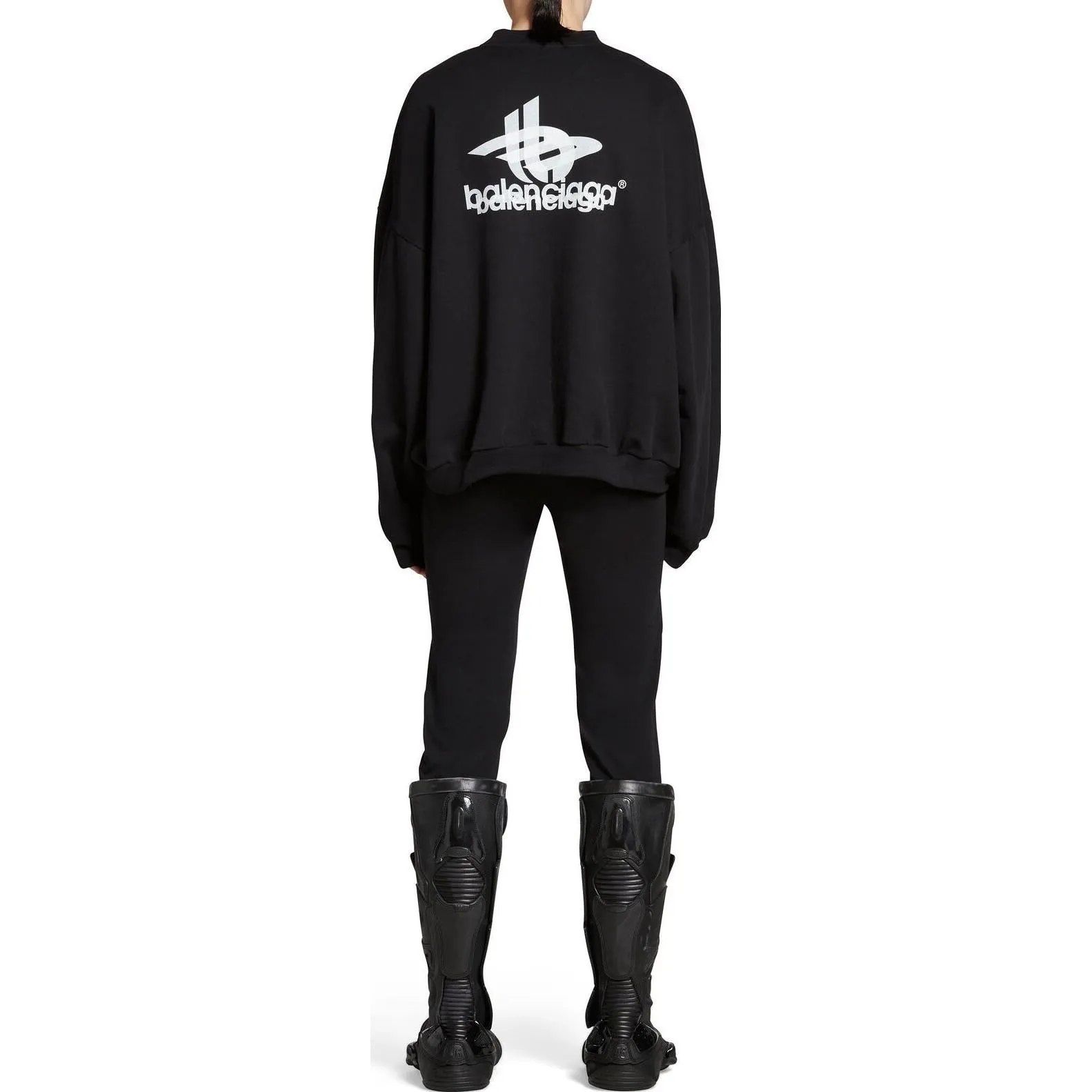 Balenciaga Layered Sports Round Sweatshirt 'Black White' 767860TPVF31070 sold by KicksCrew product image thumbnail 4