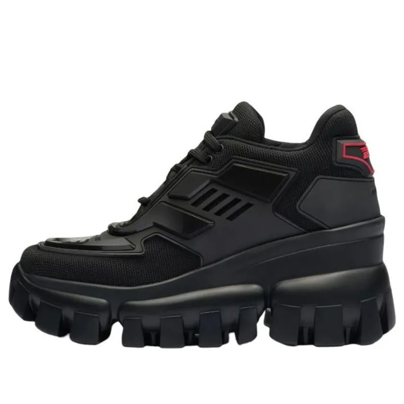 (WMNS) PRADA Cloudbust Thunder Mid Top Sneakers 'Black' 1E819L_3KR2_F0002_F_B080 sold by KicksCrew
