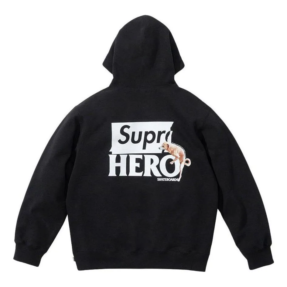 Supreme x Antihero Hooded Sweatshirt 'Black White' SUP-SS22-940 sold by KicksCrew product image thumbnail 2