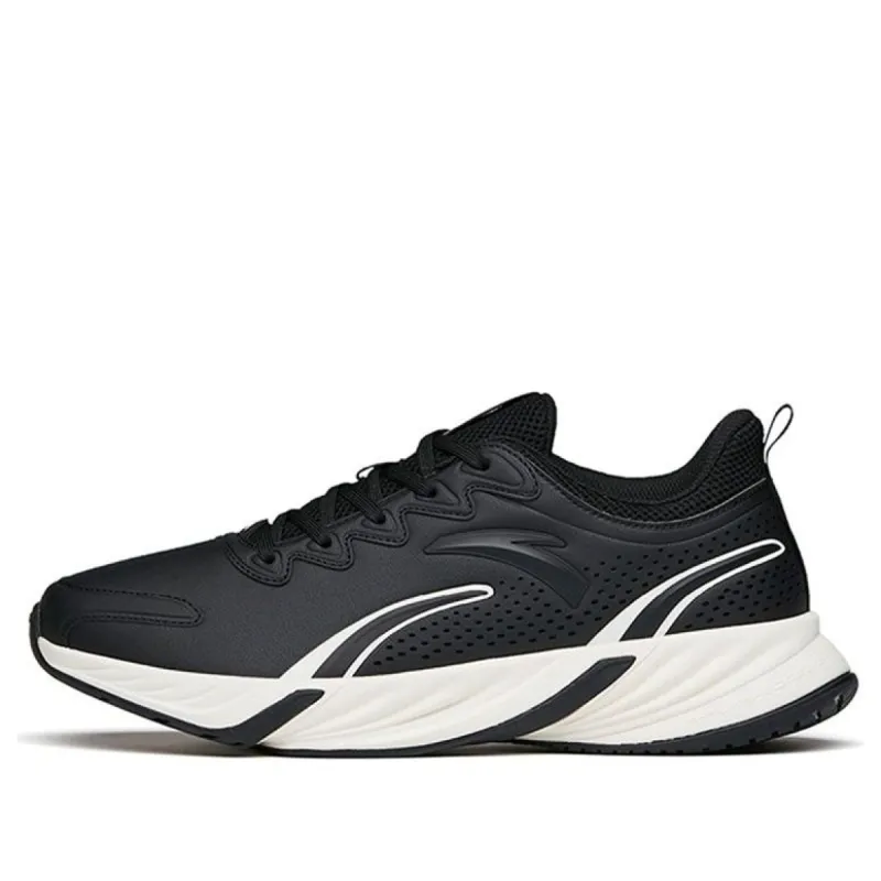 ANTA Running Series Sneakers Leather 'Midnight Black' 112145523-7 sold by KicksCrew