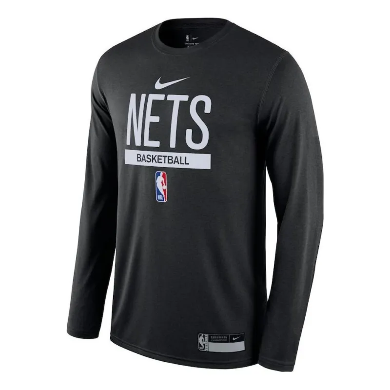 Nike Dri-FIT x NBA Brooklyn Nets Practice Long-Sleeve T-Shirt 'Black' DR6504-010 sold by KicksCrew