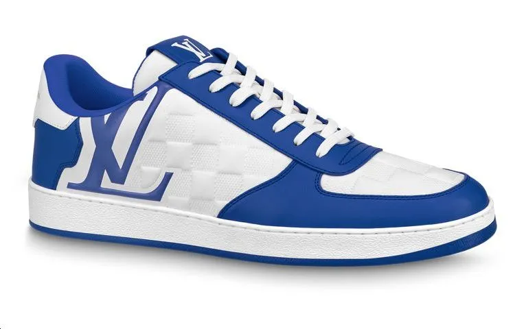 LOUIS VUITTON Rivoli Sneakers 'White Plaid with Blue Side Logo' 1ABFEX sold by KicksCrew product image thumbnail 2