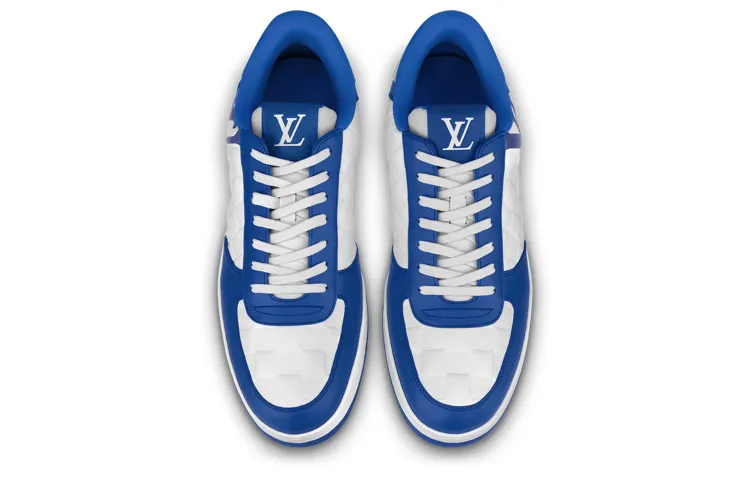 LOUIS VUITTON Rivoli Sneakers 'White Plaid with Blue Side Logo' 1ABFEX sold by KicksCrew product image thumbnail 3
