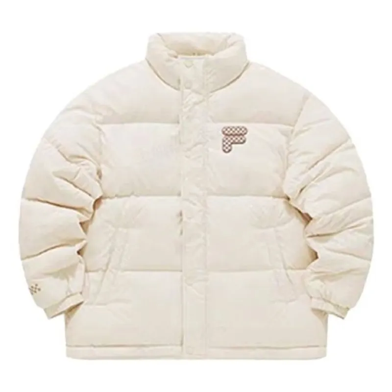 FILA FUSION Logo Printed Down Jacket 'Beige' T11U343904F-BG sold by KicksCrew
