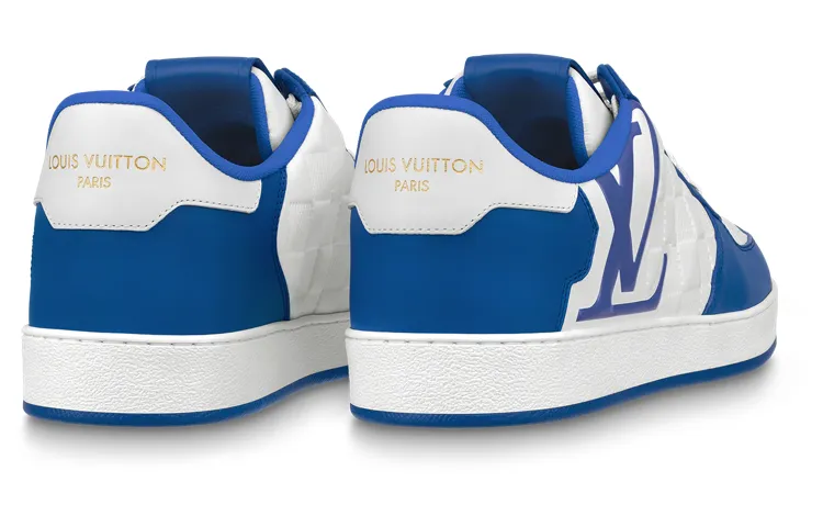 LOUIS VUITTON Rivoli Sneakers 'White Plaid with Blue Side Logo' 1ABFEX sold by KicksCrew product image thumbnail 4