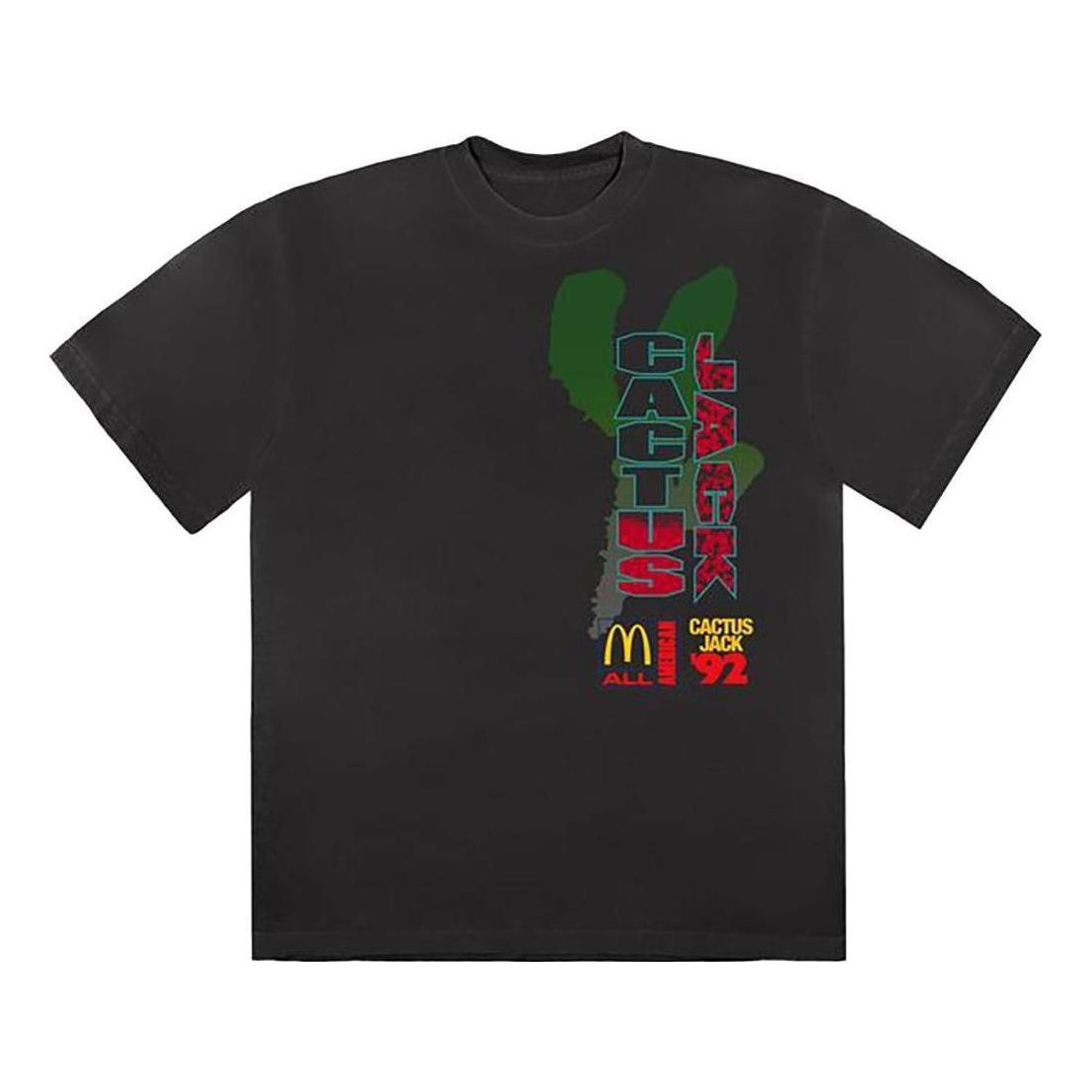 Travis Scott x McDonald's All American '92 T-shirt 'Washed Black' TC-494 sold by KicksCrew