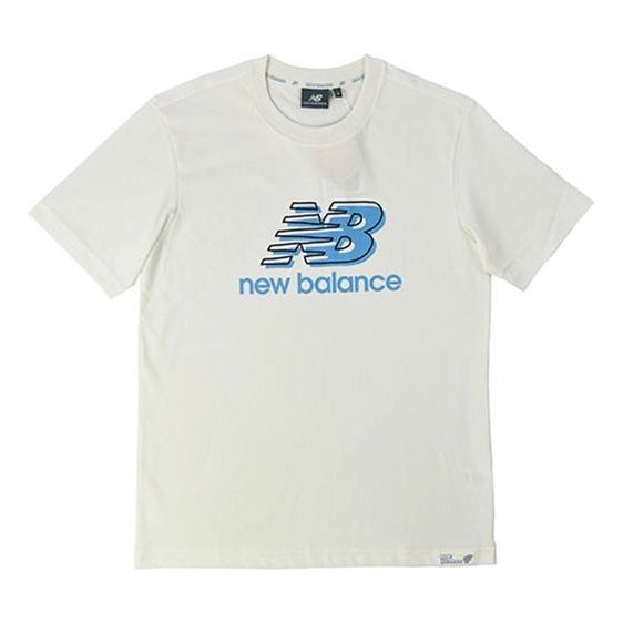 New Balance Essentials Logo Printed T-Shirt 'White Blue' NEA2V061-AS sold by KicksCrew