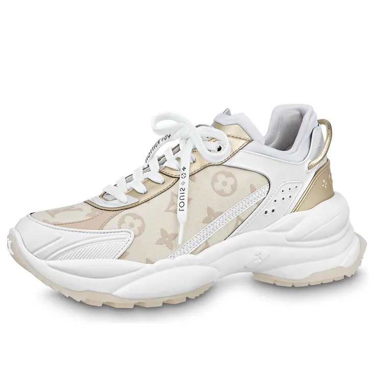 (WMNS) LOUIS VUITTON Run 55 Sneakers 'Beige Monogram White' 1ABHR3 sold by KicksCrew