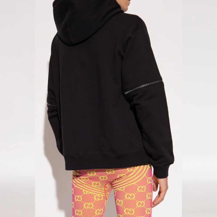 Gucci Sunset Hooded Sweatshirt With Removable Sleeves 'Black' 700117-XJEOT-1082 sold by KicksCrew product image thumbnail 4