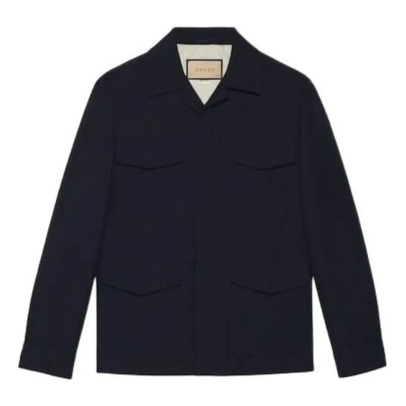 Gucci Wool Twill Jacket 'Dark Navy' 76252-6ZAPO5-4590 sold by KicksCrew
