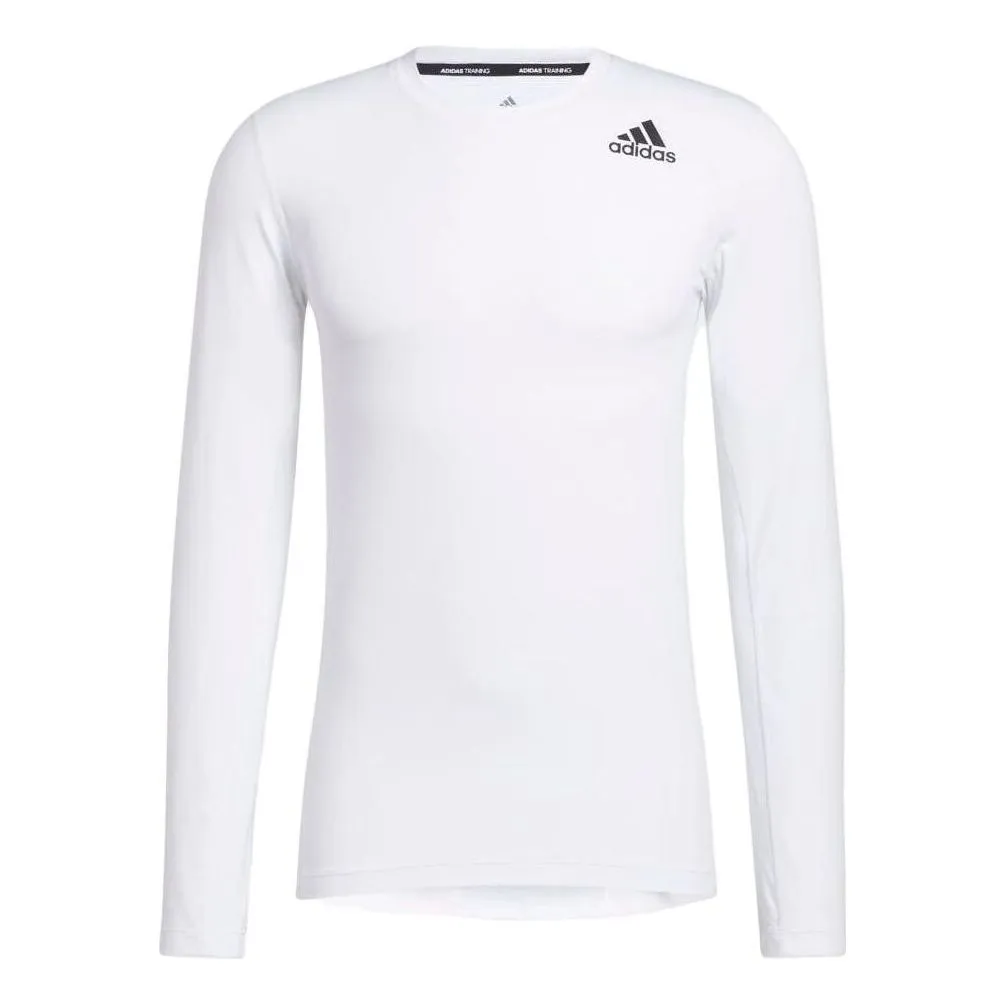 adidas Tech Fitted Long Sleeve T-Shirt 'White Black' GL9893 sold by KicksCrew