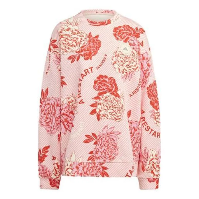 (WMNS) Adidas x Stella McCartney Boxy Floral Sweatshirt 'Pink' HR8080 sold by KicksCrew