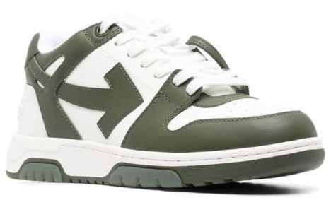 Off-White Out Of Office Low-Top Sneaker 'Olive Green White' OMIA189S23LEA0015901 sold by KicksCrew