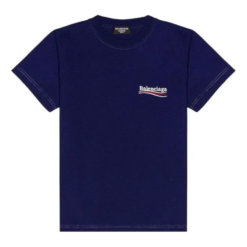 Balenciaga Political Campaign T-Shirt Medium Fit 'Pacific Blue White' 620967TKVJ11195 sold by KicksCrew