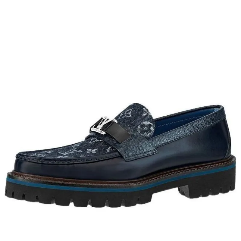 LOUIS VUITTON Major Loafers 'Navy Monogram with Monogram Deco' 1A8YJZ sold by KicksCrew
