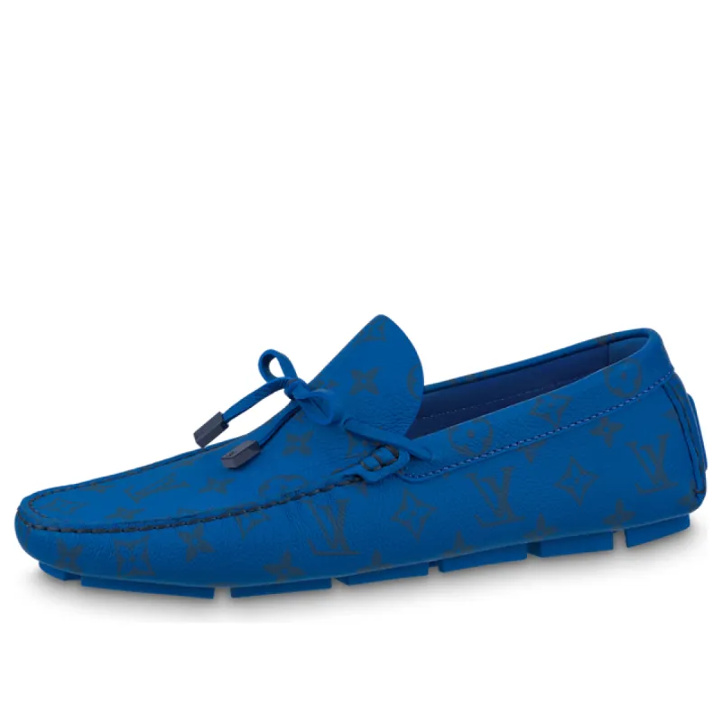 LOUIS VUITTON Driver Moccasin Shoes 'Blue Monogram' 1AAQ02 sold by KicksCrew