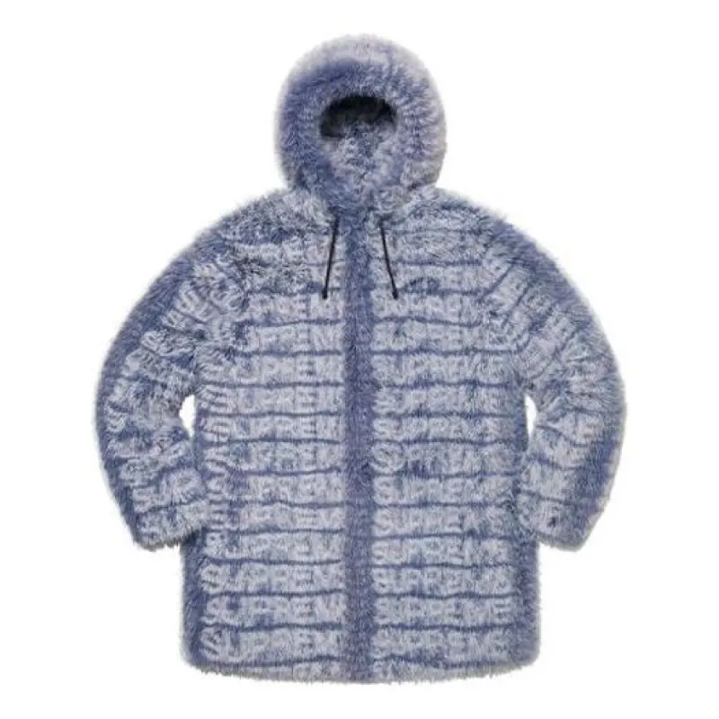 Supreme Faux Fur Hooded Coat 'Purple White' SUP-SS22-111 sold by KicksCrew