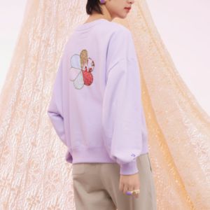 (WMNS) Converse Floral Crewneck 'Lilac' 10025522-A02 sold by KicksCrew