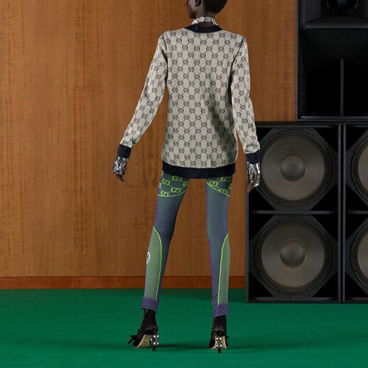 (WMNS) GUCCI GG cotton jacquard cardigan 'Ivory Blue' 692727-XKB54-9071 sold by KicksCrew product image thumbnail 3