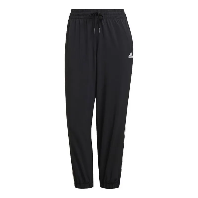 (WMNS) adidas Essentials Woven 3-Stripes 7/8 Pants Asia Sizing 'Black' GR9605 sold by KicksCrew