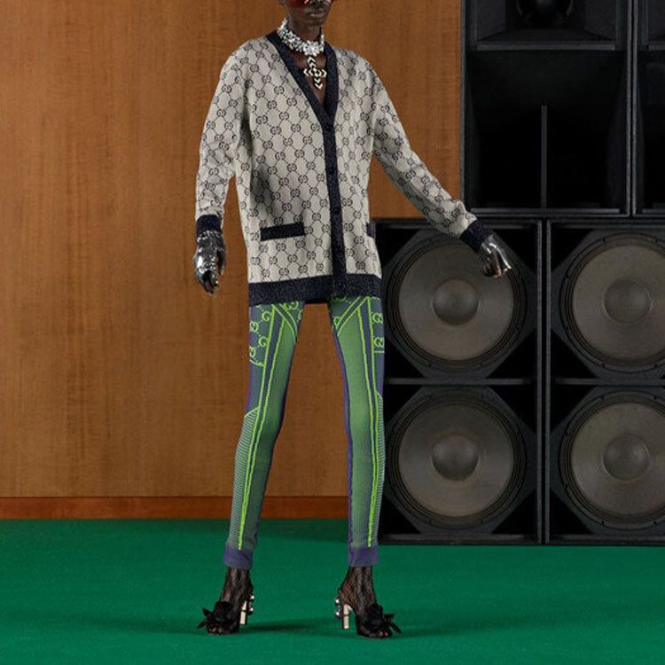 (WMNS) GUCCI GG cotton jacquard cardigan 'Ivory Blue' 692727-XKB54-9071 sold by KicksCrew product image thumbnail 2