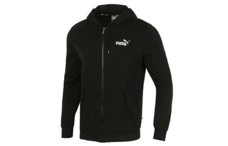 Puma Big Logo Full Zip Up Jacket 'Black White' 588657-01 sold by KicksCrew