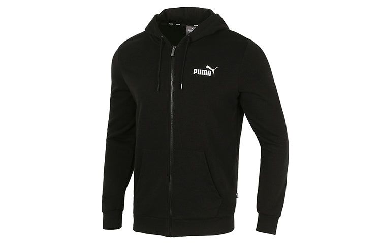 Puma Big Logo Full Zip Up Jacket 'Black White' 588657-01 sold by KicksCrew product image thumbnail 2