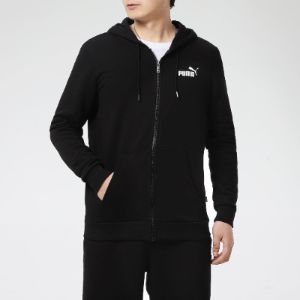 Puma Big Logo Full Zip Up Jacket 'Black White' 588657-01 sold by KicksCrew