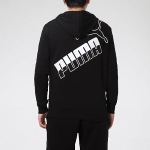 Puma Big Logo Full Zip Up Jacket 'Black White' 588657-01 sold by KicksCrew