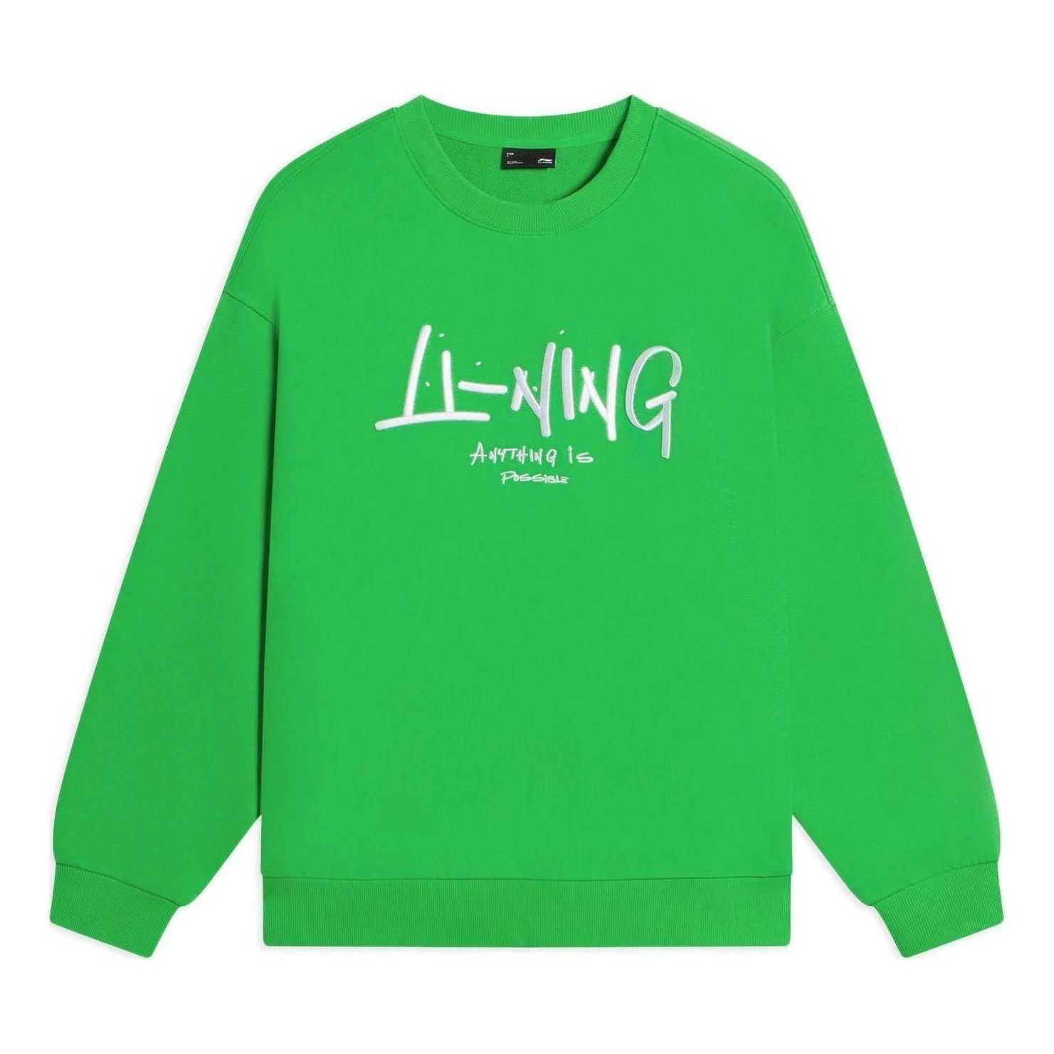 Li-Ning Anything Is Possible Graphic Sweatshirt 'Neon Green' AWDSF75-3 sold by KicksCrew