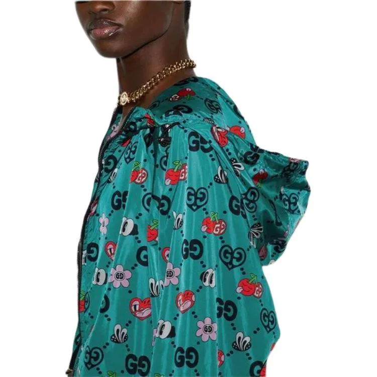 (WMNS) Gucci GG Symbols Print Hooded Jacket 'Bright Blue Multicolor' 781446-ZAQFA-4137 sold by KicksCrew product image thumbnail 5