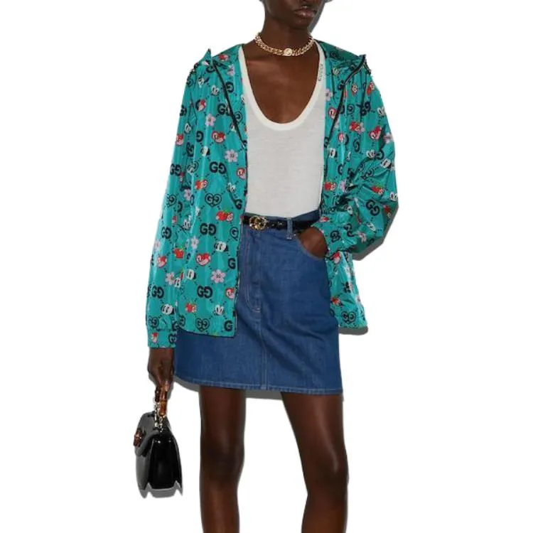 (WMNS) Gucci GG Symbols Print Hooded Jacket 'Bright Blue Multicolor' 781446-ZAQFA-4137 sold by KicksCrew product image thumbnail 3