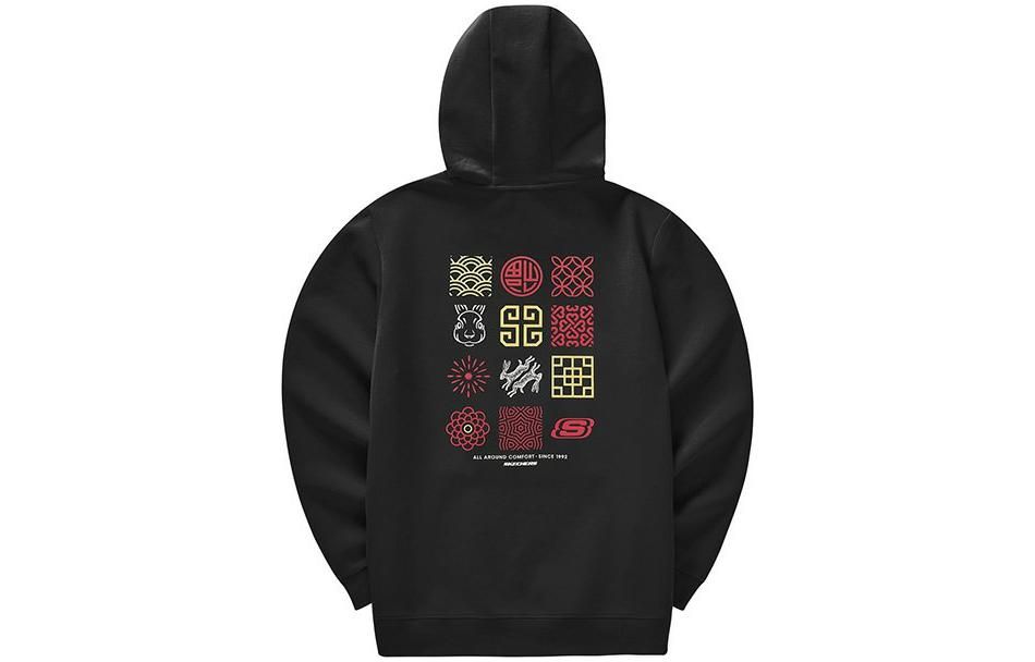 Skechers CNY Logo Printed Hoodies 'Black' L123M003-0018 sold by KicksCrew product image thumbnail 2