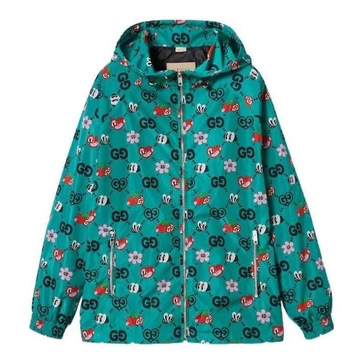 (WMNS) Gucci GG Symbols Print Hooded Jacket 'Bright Blue Multicolor' 781446-ZAQFA-4137 sold by KicksCrew
