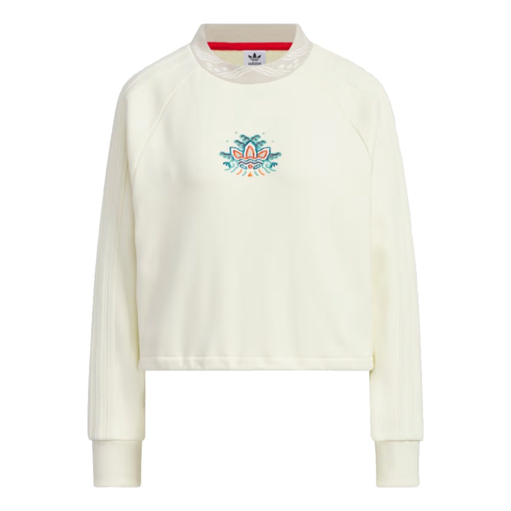 (WMNS) adidas Originals Jacquard Rib Crewneck Sweater 'Beige' IX4227 sold by KicksCrew