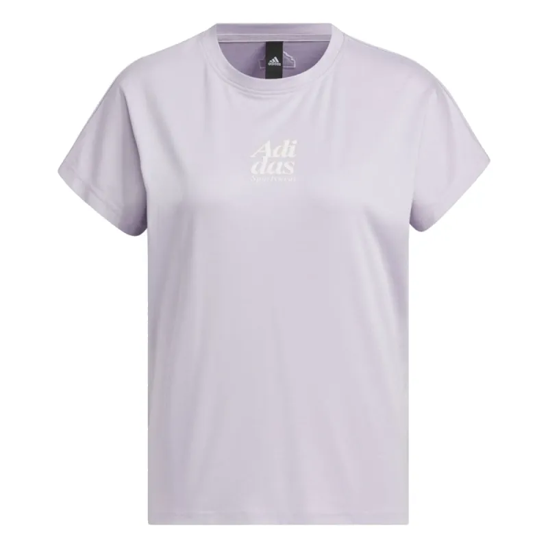 (WMNS) adidass Lounge Silky T-Shirt 'Purple' IM8860 sold by KicksCrew