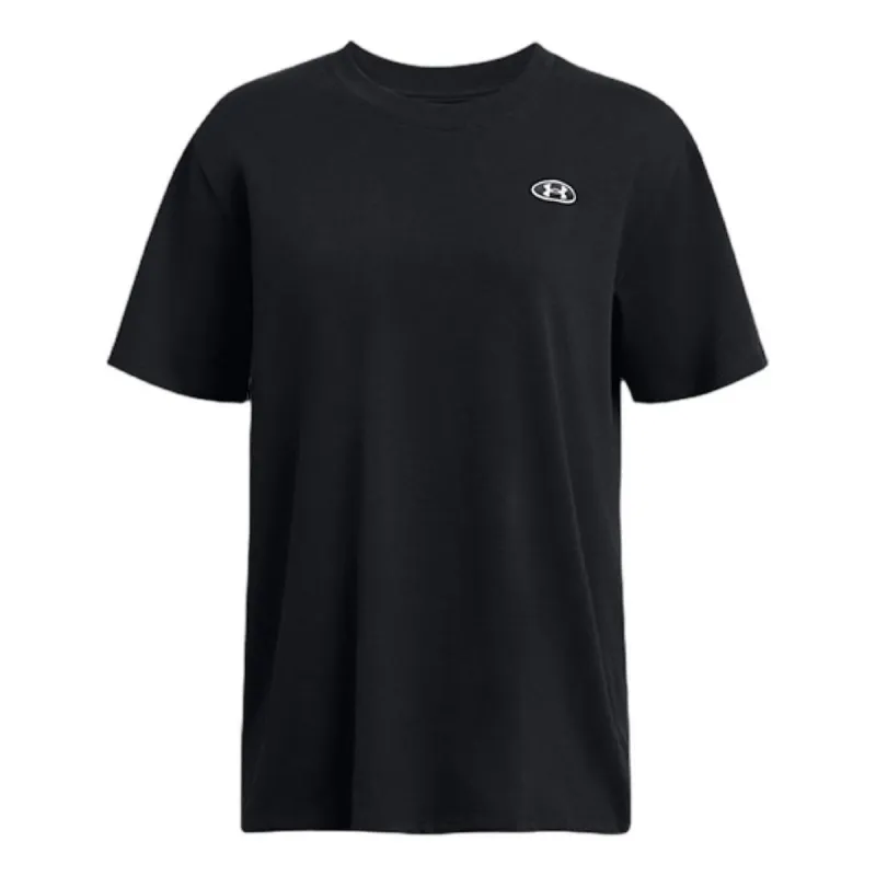 (WMNS) Under Armour Heavyweight Embroidered Patch T-shirt 'Black' 1383045-001 made by Under Armour