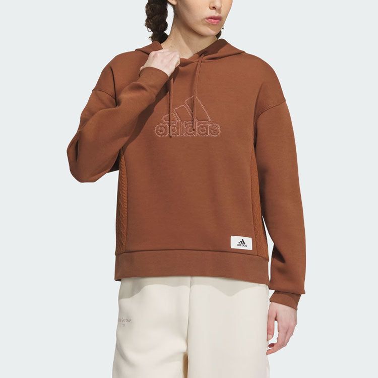 (WMNS) adidas Lounge Hooded Sweatshirt 'Brown' IP0755 sold by KicksCrew product image thumbnail 2