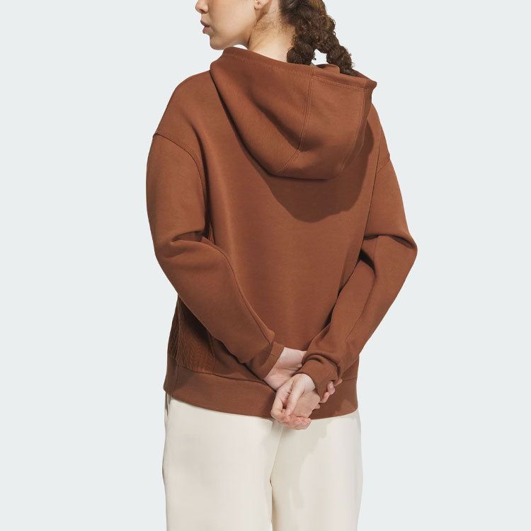 (WMNS) adidas Lounge Hooded Sweatshirt 'Brown' IP0755 sold by KicksCrew product image thumbnail 3