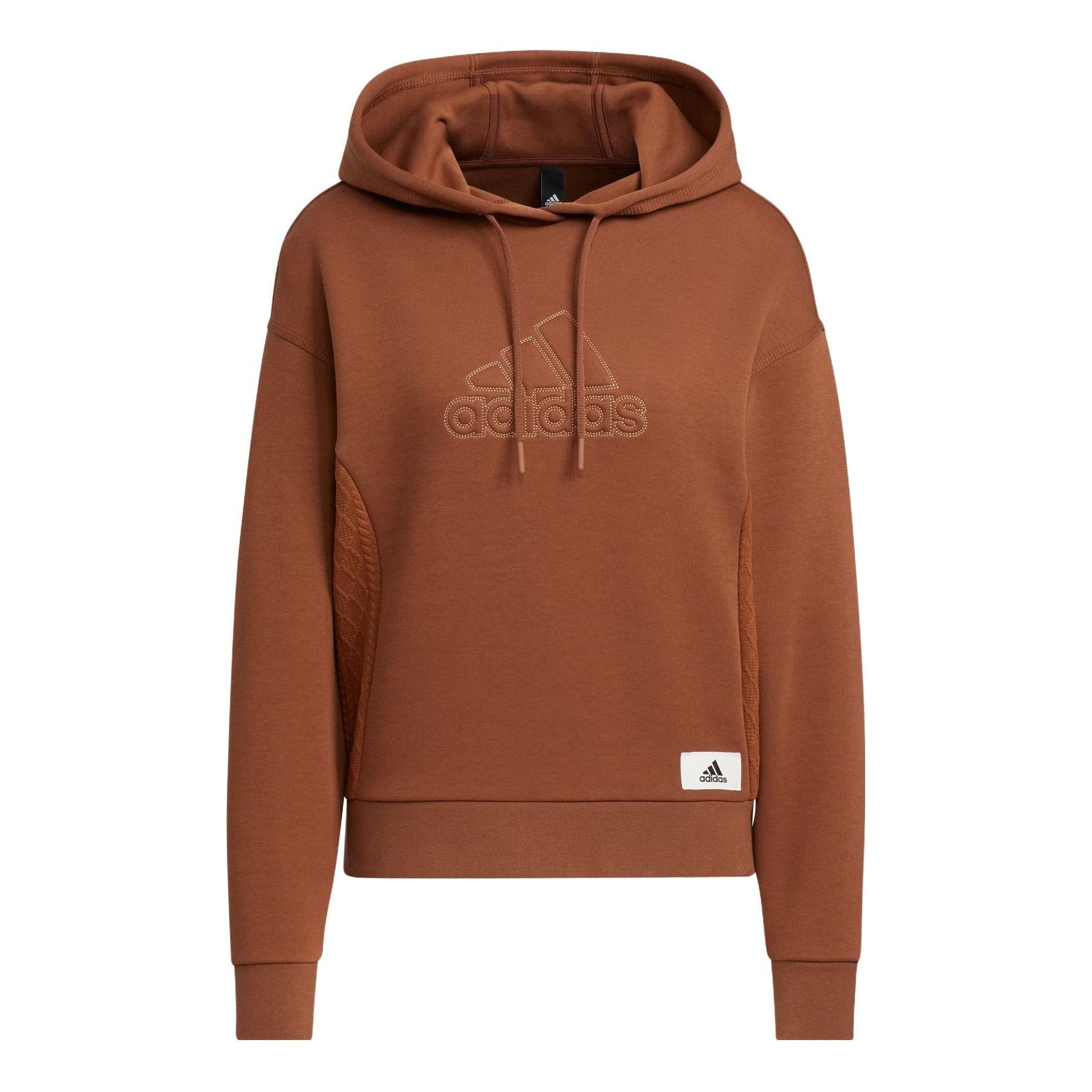 (WMNS) adidas Lounge Hooded Sweatshirt 'Brown' IP0755 sold by KicksCrew