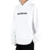 Balenciaga Blurred Logo Distress Hoodie 'White' 661711TKVD69040 sold by KicksCrew