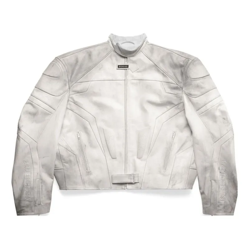 Balenciaga Biker Jacket Oversized 'White' 744983TOS149012 sold by KicksCrew