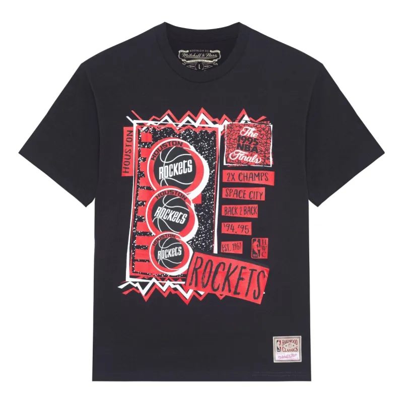 Mitchell & Ness x NBA Houston Rockets T-shirt 'Black' BMTRSH22101-HROBLCK sold by KicksCrew