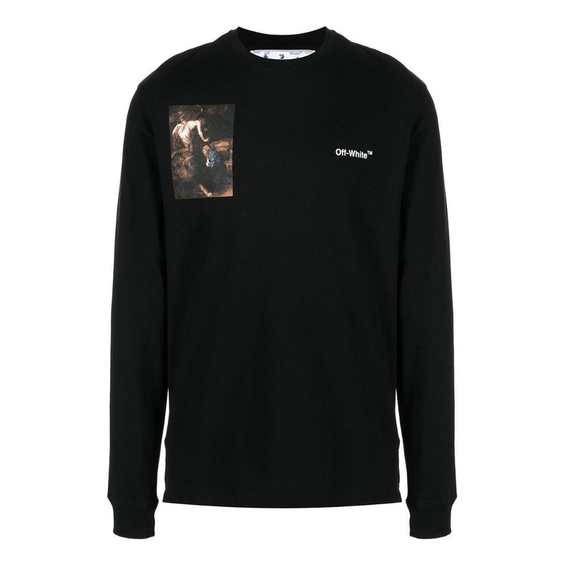 Off-White Caravaggio Lute Skate Long-Sleeve Tee 'Black White' OMAB064C99JER0081001 sold by KicksCrew