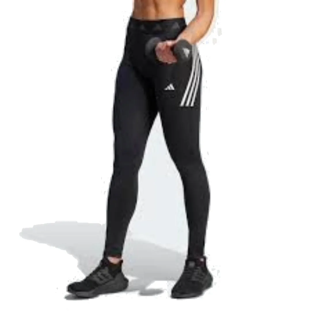 (WMNS) adidas Techfit Hyperglam Full-Length Leggings Asia Sizing 'Black White' HY4146 sold by KicksCrew product image thumbnail 3