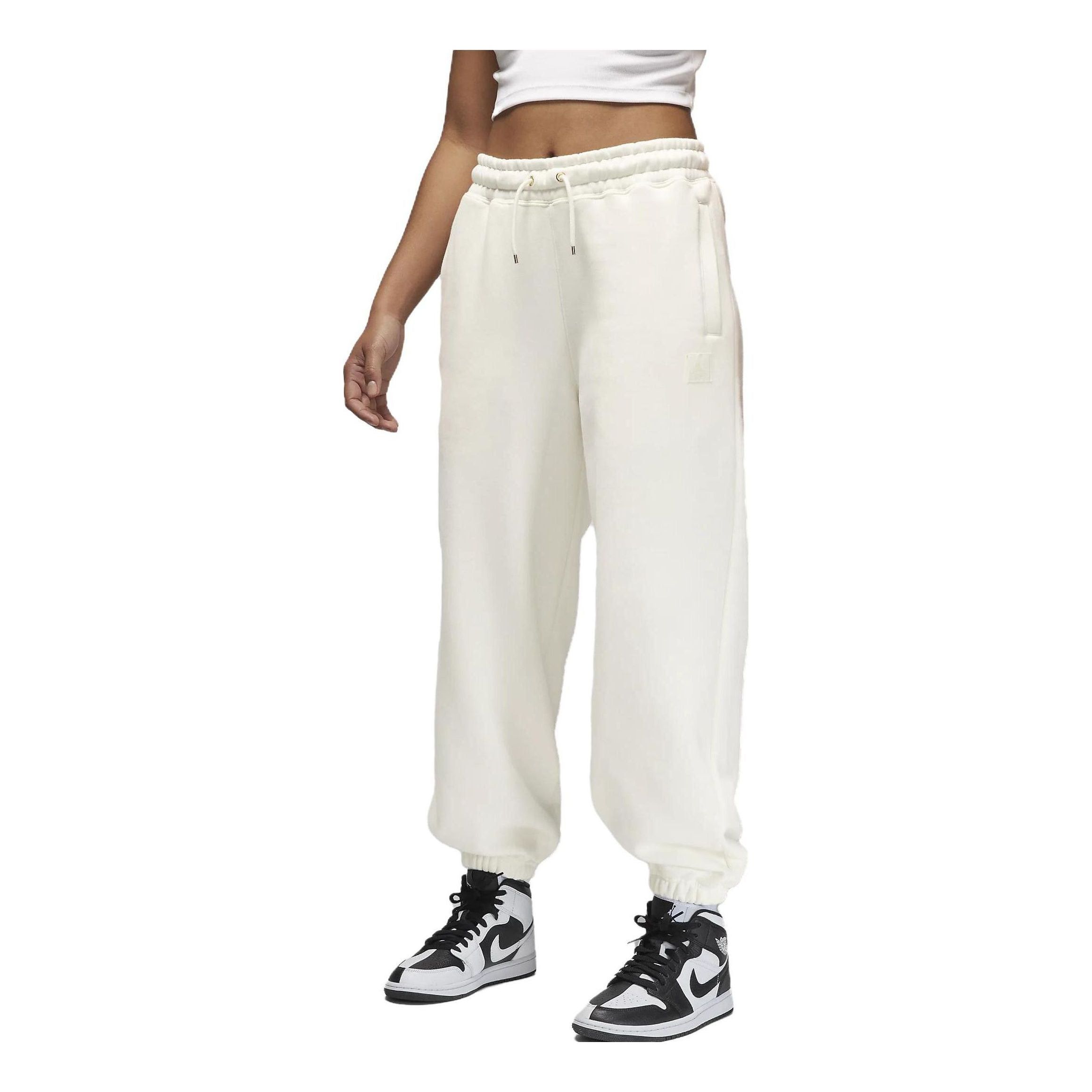 (WMNS) Air Jordan Flight Fleece Trousers 'White' FB5114-133 sold by KicksCrew